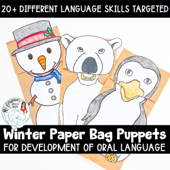Preview of Paper Bag Puppets for Oral Language Skills: Winter Theme
