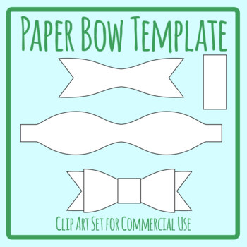 Paper Bow Cut and Paste Printable Template Clip Art Set Commercial Use