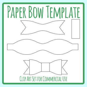 Craft Paper Bow Cut and Paste Printable DIY Ribbon Bow Template Clip Art