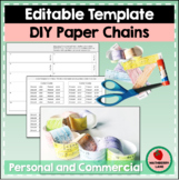 Paper Chain Activity DIY Editable Template Personal or Com