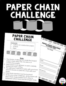 Paper Chain Challenge! A STEM and Team Building Challenge by Tic Toc Teach