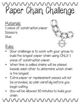 Preview of Paper Chain Challenge - STEM Activity