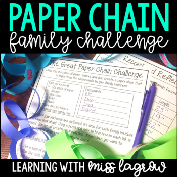 Preview of Paper Chain Family Homework Challenge STEM Project