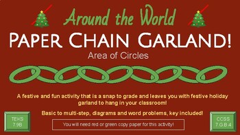 Preview of Paper Chain Garland - Area of Circles