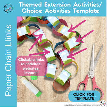 Preview of Paper Chain Link Countdown Activities Choice Board, Canva editable template