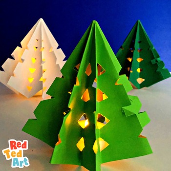 Paper Christmas Tree Decoration & Luminary - Paper Folding Skills ...