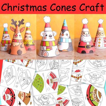 Preview of Paper Cone Christmas Craft- Christmas Decoration Craft 3d Paper Cone