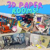 Paper Craft - 3D Paper Rooms - Paper Sculpture - Narrative Art