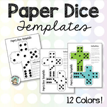 Preview of Paper Dice Templates for Art Activities and Math Games • Roll & Draw