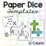 Paper Dice Templates for Art Activities and Math Games • R