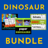 Paper Dinosaur Sculptures & Pop Art Dinosaur Bookmarks & D