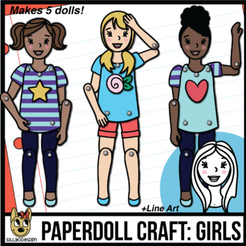 Preview of Paper Doll Craftivity: Make a Movable Girl Figure