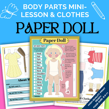 Preview of Paper Doll Luna - Educational toy - Dress Up dolls