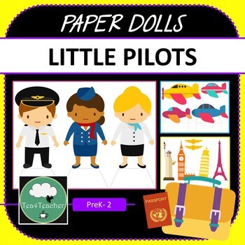 Preview of Paper Dolls AIRPORT PILOTS Imaginative Dramatic Play