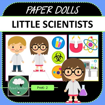 Preview of Paper Dolls CRAZY SCIENTISTS Imaginative Dramatic Play