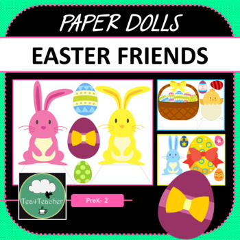 Preview of EASTER BUNNY PAPER DOLLS Imaginative Play Easter Dramatic Play