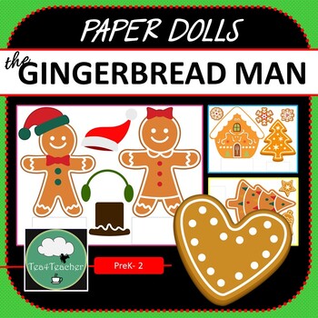 Preview of Paper Dolls GINGERBREAD MAN Imaginative Dramatic Play Game