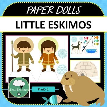 Preview of Paper Dolls LITTLE ESKIMOS Imaginative Dramatic Play