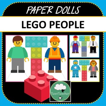 Preview of Paper Dolls LITTLE LEGO PEOPLE Imaginative Dramatic Play Camping