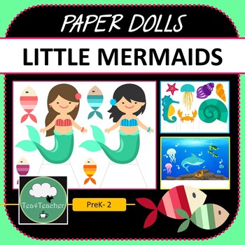 Preview of Paper Dolls LITTLE MERMAIDS Imaginative Dramatic Play