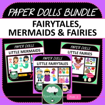 Preview of Paper Dolls MERMAIDS FAIRIES FAIRYTALES Imaginative Dramatic Play BUNDLE