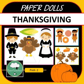 Preview of Paper Dolls THANKSGIVING Imaginative Dramatic Play Game