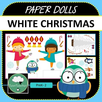 Preview of Paper Dolls WHITE CHRISTMAS Imaginative Dramatic Play Game