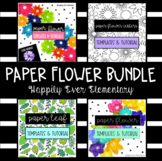 Paper Flower, Leaf, Flower Center Templates, Tutorial, and