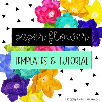 Preview of Paper Flower Templates, Tutorial, and SVG Cliparts for Cricut or Silhouette