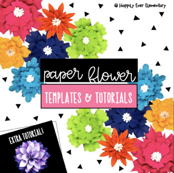 Preview of Paper Flower Templates, Tutorial, and SVG Clipart for Cricut or Silhouette #2