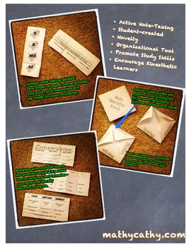 Preview of Paper Foldable Math Graphic Organizers 20 pages Active Note Taking