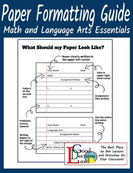 Preview of Paper Formatting Guide: Math and Language Arts Essentials - FREEBIE!