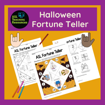 Preview of ASL Paper Fortune Teller Game – Halloween