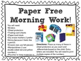 Paper Free Morning Work