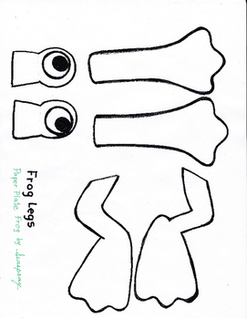 Paper Frog Legs template for paper plate frog with party blower tongue