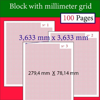 Preview of Paper Graph notebook - Notebook in graph pages - Notepad in millimeter sheets