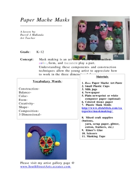 Preview of Paper Mache Masks