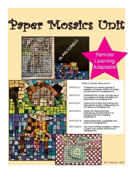 Preview of Middle School Art - Paper Mosaics - A Remote Learning Adaptable unit