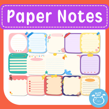 Paper Notes Clipart set 5 by The Blue Sky | TPT