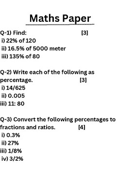 Preview of Paper Of Percentage