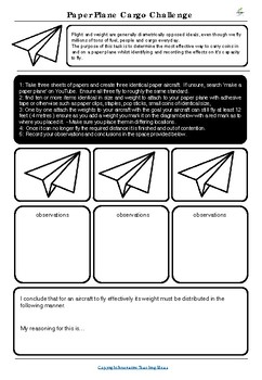 Preview of Paper Airplane STEM Activity | Engineering Design Challenge | Fun Experiment