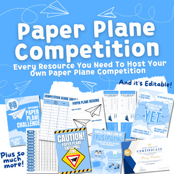 Preview of Paper Plane Challenge- Airplane STEM Competition Contest PBL Growth Mindset