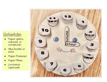 Paper Plate Clock Template by Kristy Kristy Teachers Pay Teachers