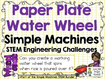 Preview of Paper Plate Water Wheel - STEM Engineering Challenge - Simple Machines
