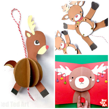 Paper Reindeer Crafts for Kids by Red Ted Art | TPT