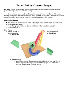 Preview of Paper Roller Coaster Word Document