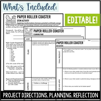 Roller Coaster STEM Activity Paper Roller Coasters