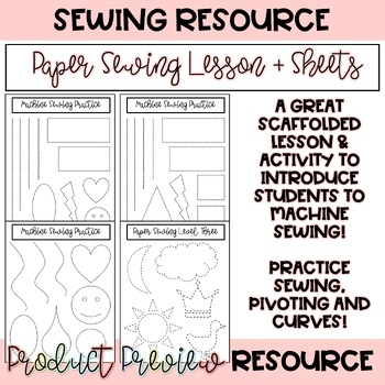Preview of Paper Sewing Pivoting & Curves Practice + Lesson | Sewing | FCS | FACS |