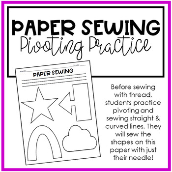 Preview of FREEBIE | Paper Sewing Pivoting Practice | Family Consumer Sciences | FCS