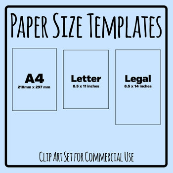 Frustrante instructor Intermedio Paper Sizes Templates - A4, Letter and Legal Templates - Outlines Clip Art  Set